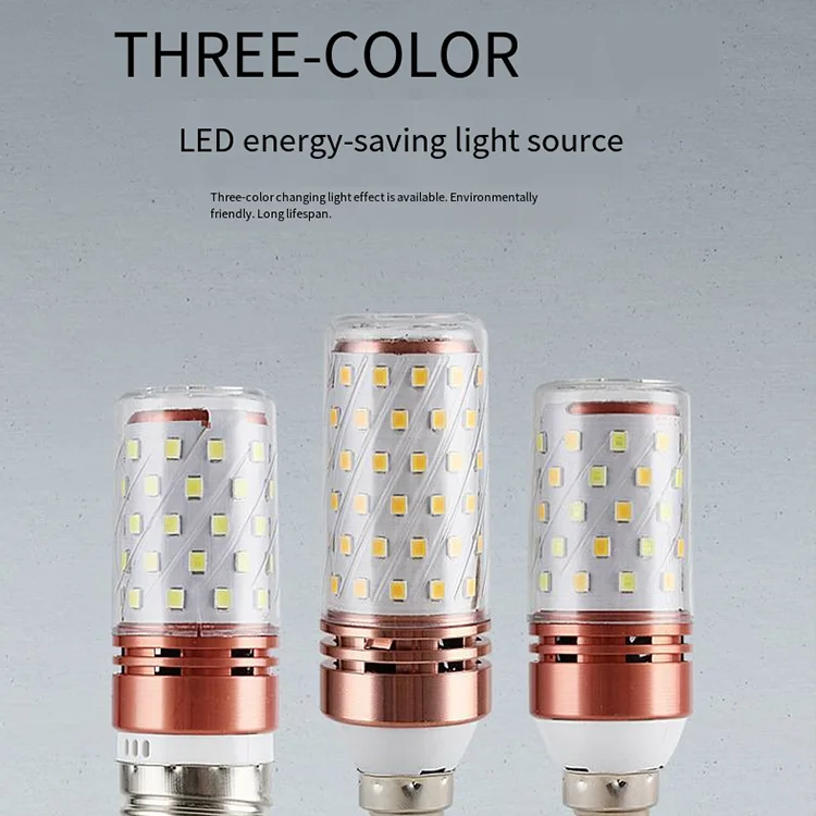 

Three-Color LED Light Bulb E27/E14 Base Energy Saving Adjustable Brightness 3000K-6000K Long Lifespan