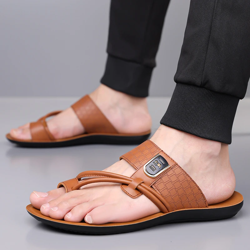 Atmungsaktive Sommersandalen für Herren zum Hineinschlüpfen, weiche Sohle, Zehensteg-Slipper, Strandschuhe, bequemes, lässiges, cooles Schuhwerk-5108 – Detail 4