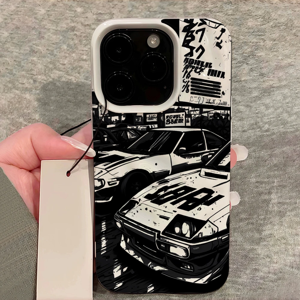 Stilvolle Handyhülle mit Straßenrennmuster für iPhone 17 16 15 14 13 12 11 Pro Max 14 Plus 17Air Falten-Wellen-Design Weiche Silikonhülle – Detail 12