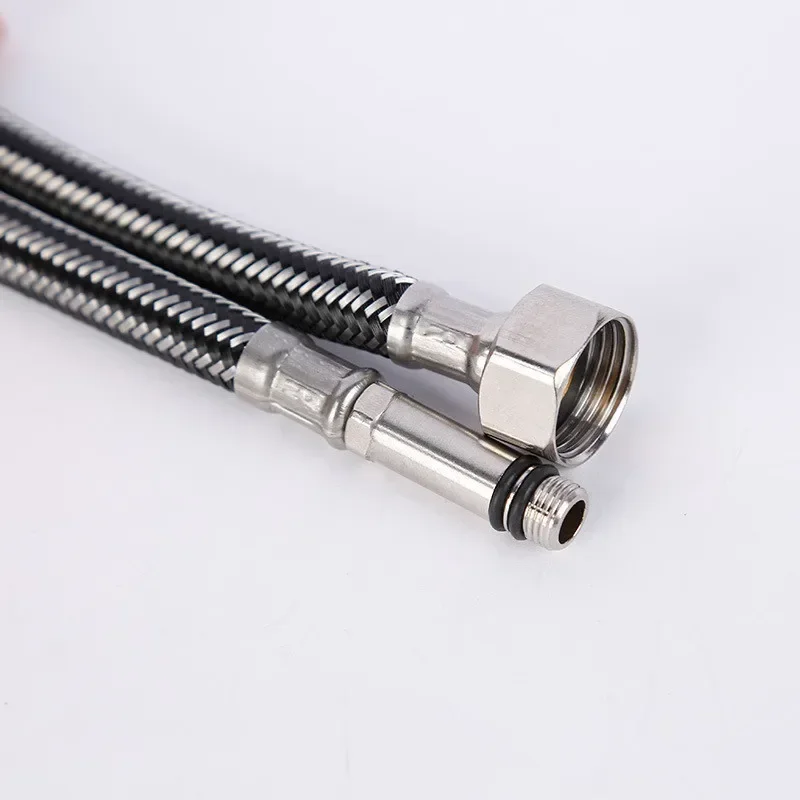 G1/2\'\' Stainless Steel Nylon Braided Tube Pipe Hose Silicone Plumbing Thermoresistant Tap Basin Faucet Sink Kitchen Bathroom