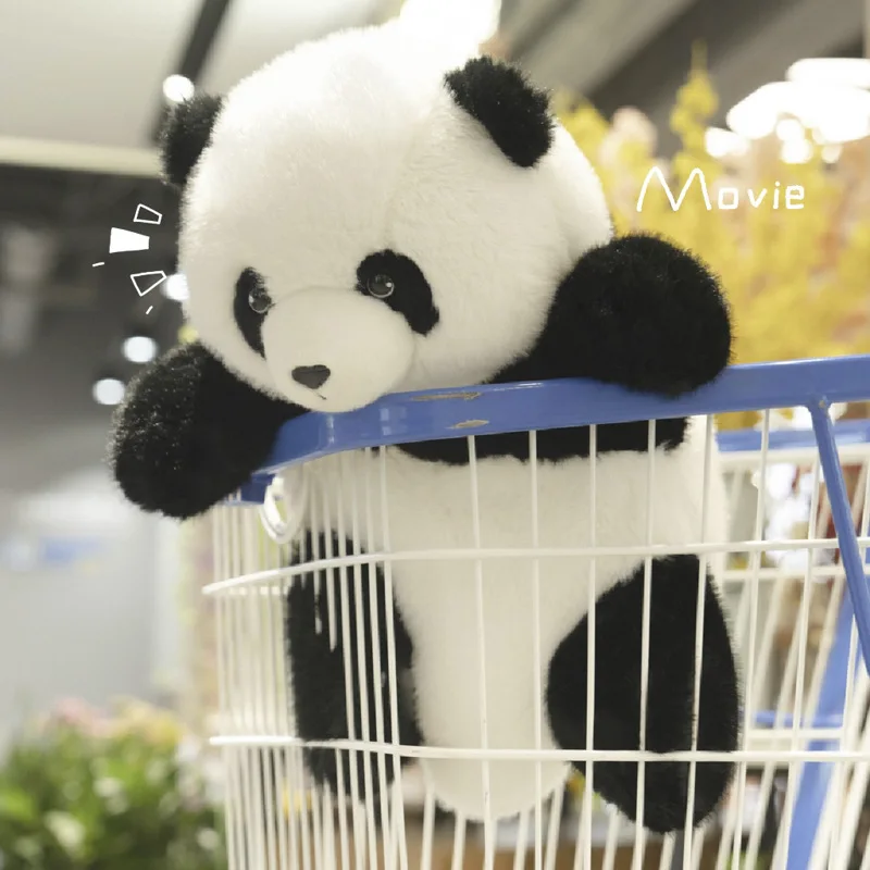 Simulation Realistic Fluffly Five Months Old Huahua Panda Plush Toys Kawaii Stuffed Animal Cute Bear Plushie Doll for Girls Gift