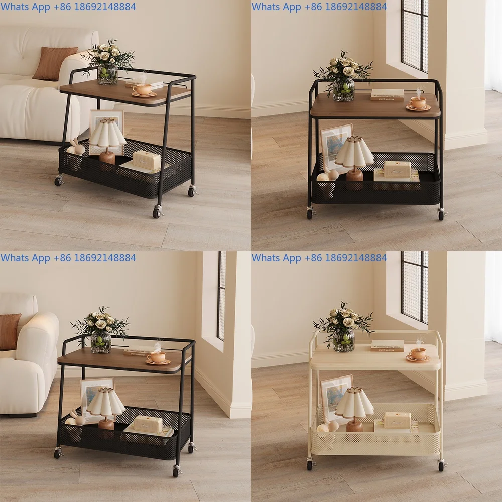 

Side Table Trolley Storage Cart Movable Living Room Coffee Table Snack Organizer for Small Spaces Dining Cart Corner Table