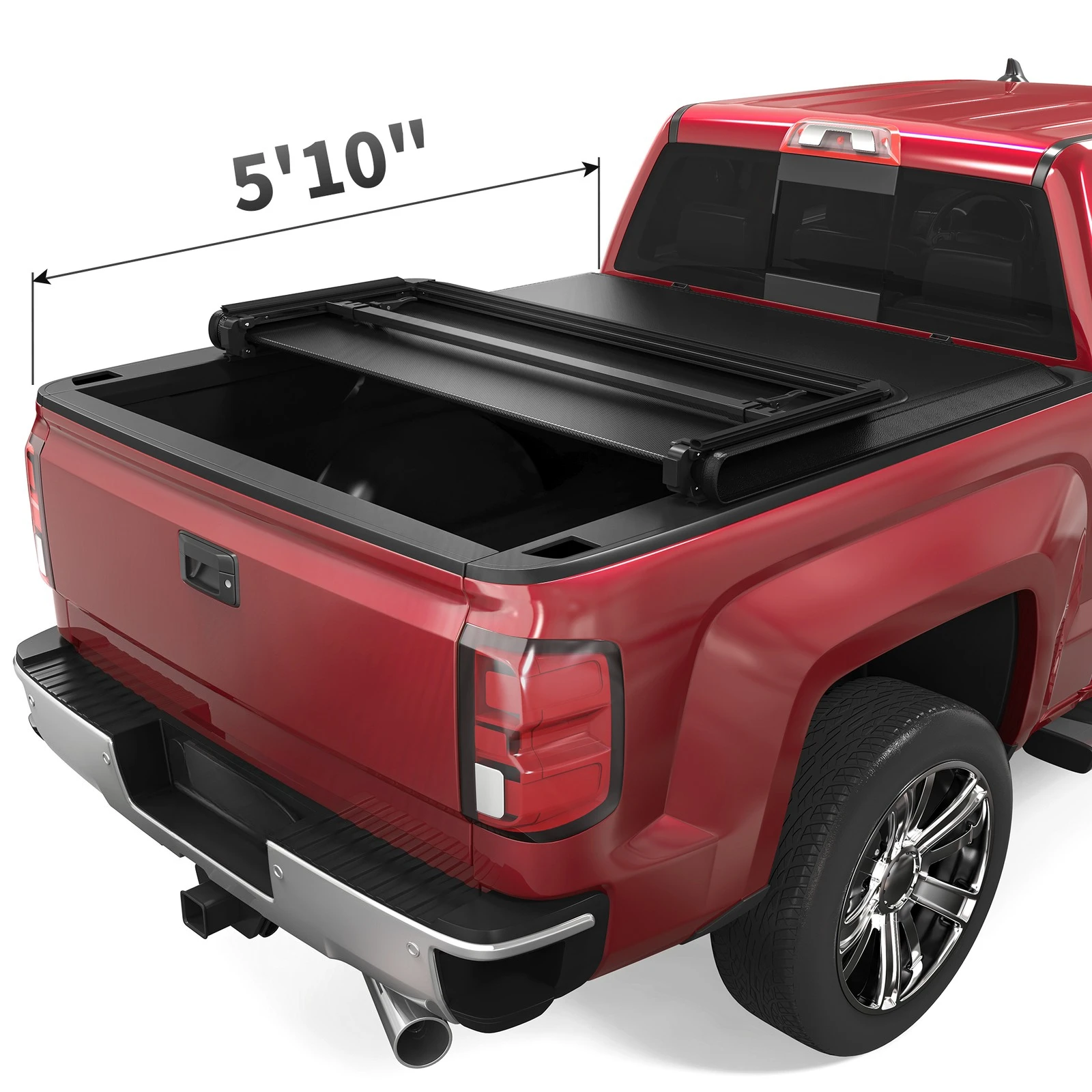 5.8FT Bed 3-FOLD Soft Tonneau Cover For 2014-2018 Silverado Sierra 1500