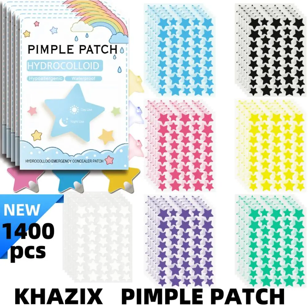 600/1400PCS Cartoon Star Acne Patch Correttore Brufolo Patch Invisibile ColorfuI Brufolo Copertura Adesivo Rimozione Brufolo