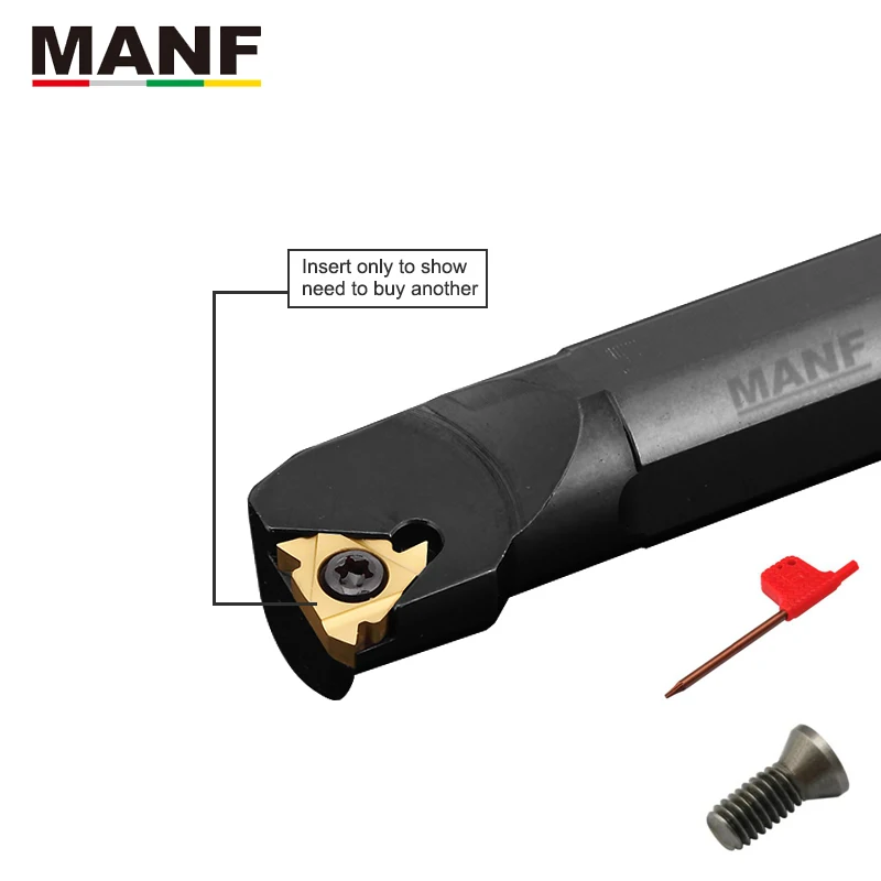 MANF Lathe Cutters Turning Tool 10mm 12mm Sir Snr0010K11 Internal Thread Turning Tool Tungsten Carbide holders For 16ir Insert