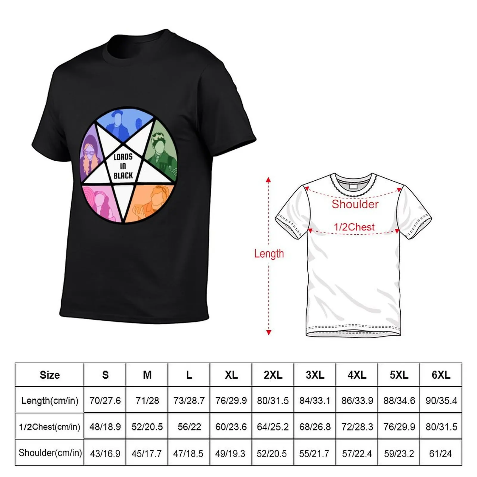 Lords In Black Pentagram Starkid Drawing T-Shirt shirts graphic man t shirt rapper graphic tees mens graphic t-shirts