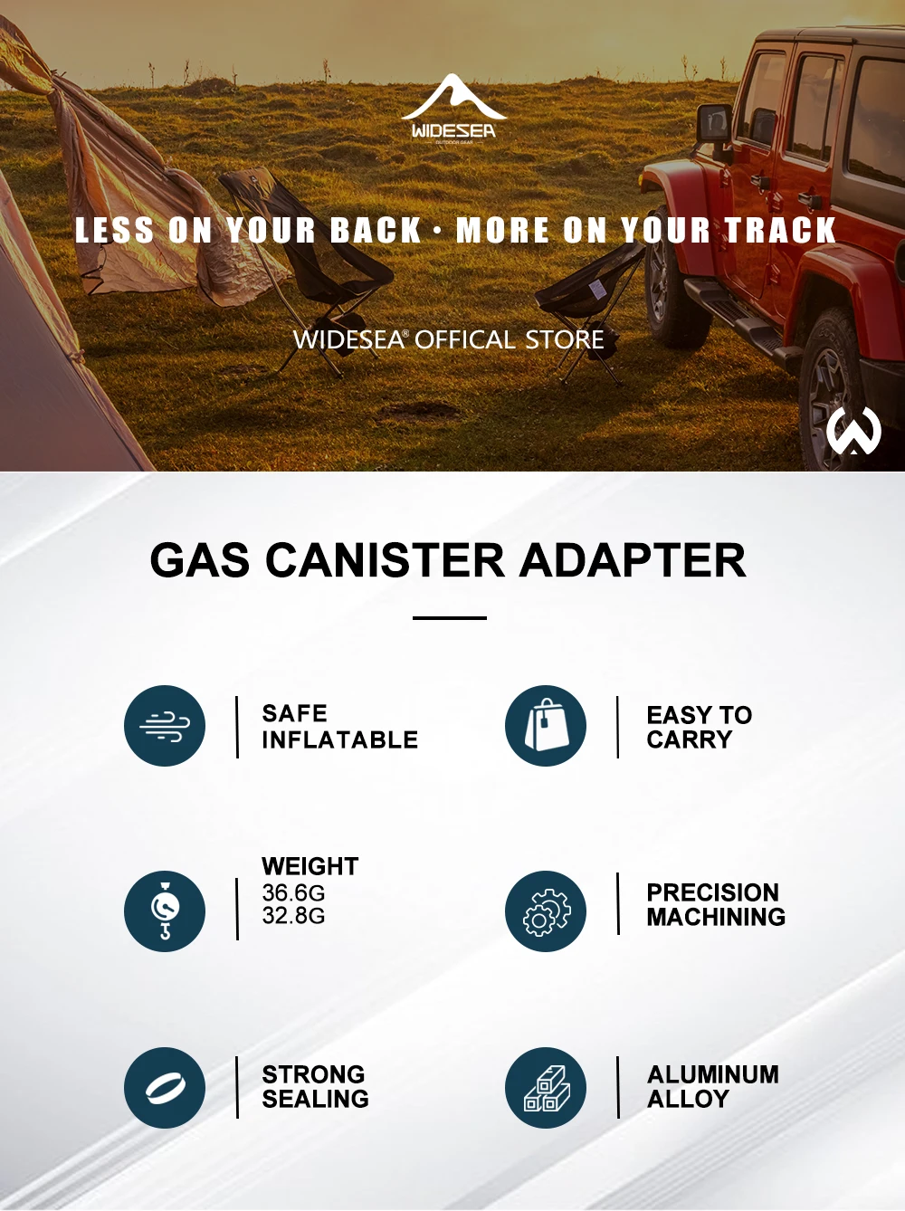 Widesea Campingkocher Propan Nachfülladapter Gasbrenner Gasfüllung Butan Zylinder Tank LPG Saver Campingausrüstung – Detail 1