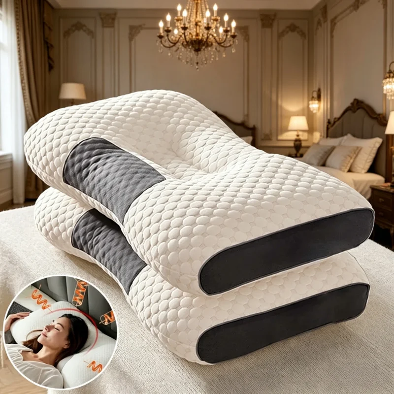 

Cervical orthopedic sleep pillow, neck protection and sleep aid, soybean fiber SPA massage, new household comfortable pillow