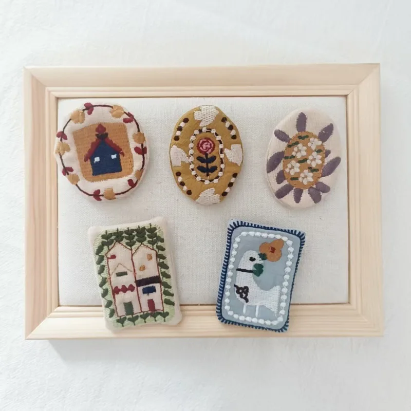 Cute Creative Cartoon Fabric Embroidery Brooch for Women Bag clothing Versatile Daily Accessory Premium Handmade Lightweight