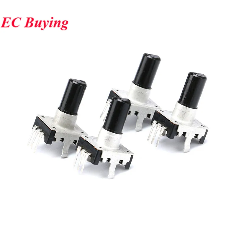 5pcs/lot EC12 360 Degree Rotary Encoder EC12 RE12 E12 Audio Encoder Coding 3Pin With Push Button Switch Handle Length 15MM