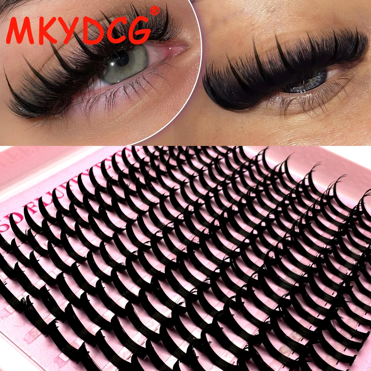 Mew Spiky Wimpernverlängerung, vorgefertigte Einzelwimpern, Cluster-Wimpernverlängerung, Wispy Lash Cluster, Volumen, Feen-Wimpernzubehör