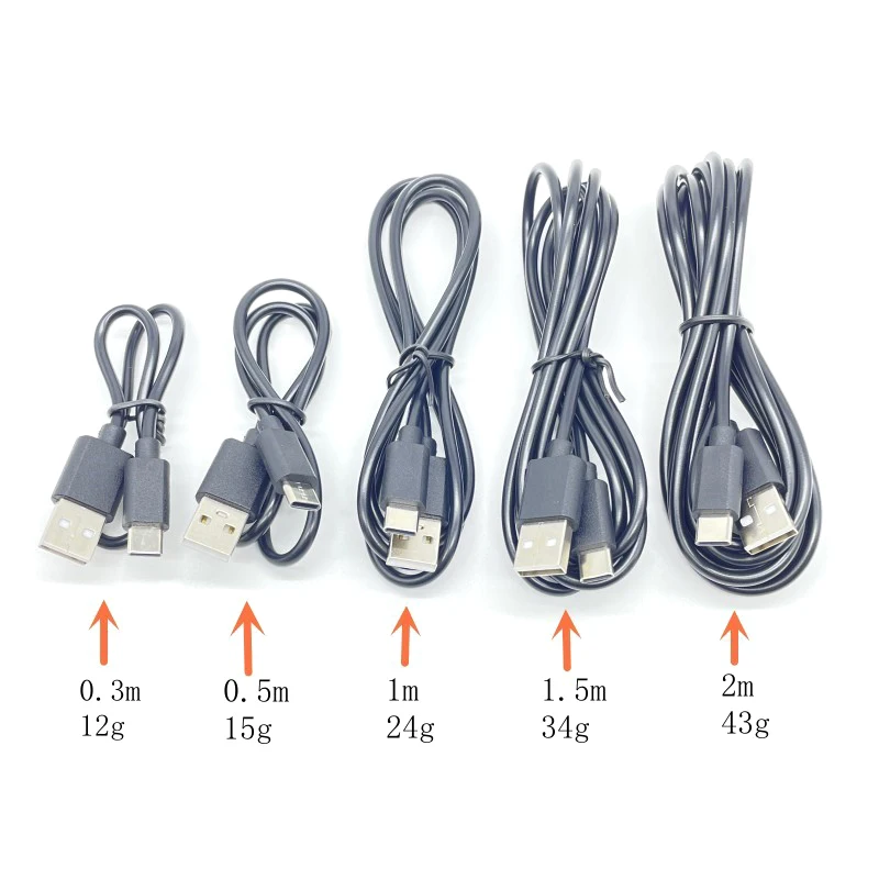 1PC 0.3-2M 1A USB C-type Universal Power Data Cable Car Multimedia Player Wireless Android Auto 4-core Connection Cable