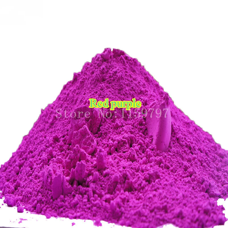 

Red Purple Shiny Fluorescent Powder Phosphor Pigment Powder For Decoration Material UV Light Fluorescence Powder