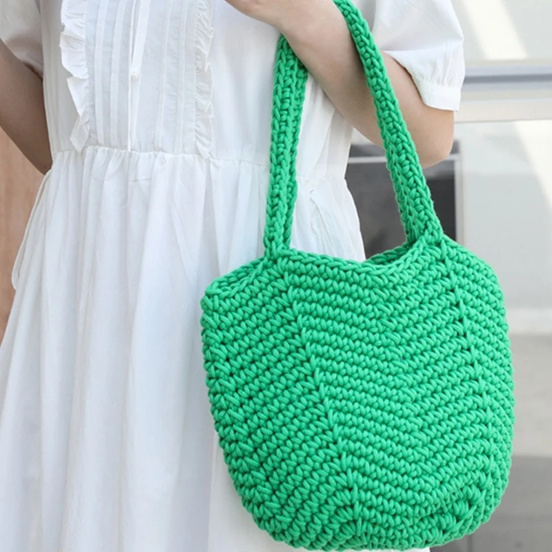 Hollow Summer Bag Fashion Ladies Handbag Large Capacity Shoulder Bag Vacation Knitted Bag Vintage Tote Bag