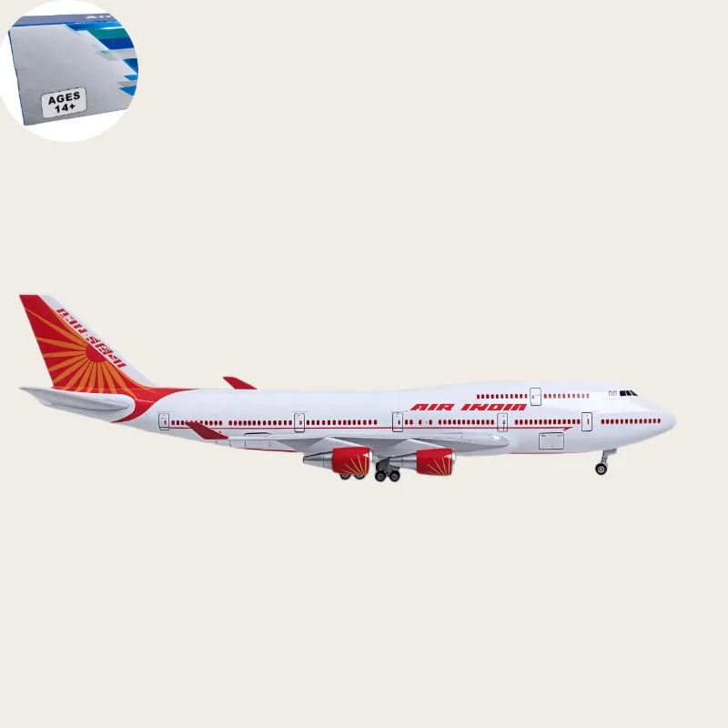

1/150 Scale B747 Airplane Model Air India Airlines 47cm Diecast Resin Airplane With Led Lights Collection Home Decor Display