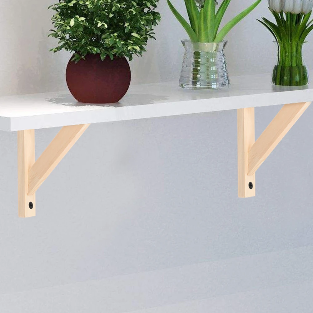 

2Pcs Black Solid Wood Shelf Bracket Heavy Duty Floating Wall Shelf Brackets Corner Support for Shelves Home Restaurant Shop