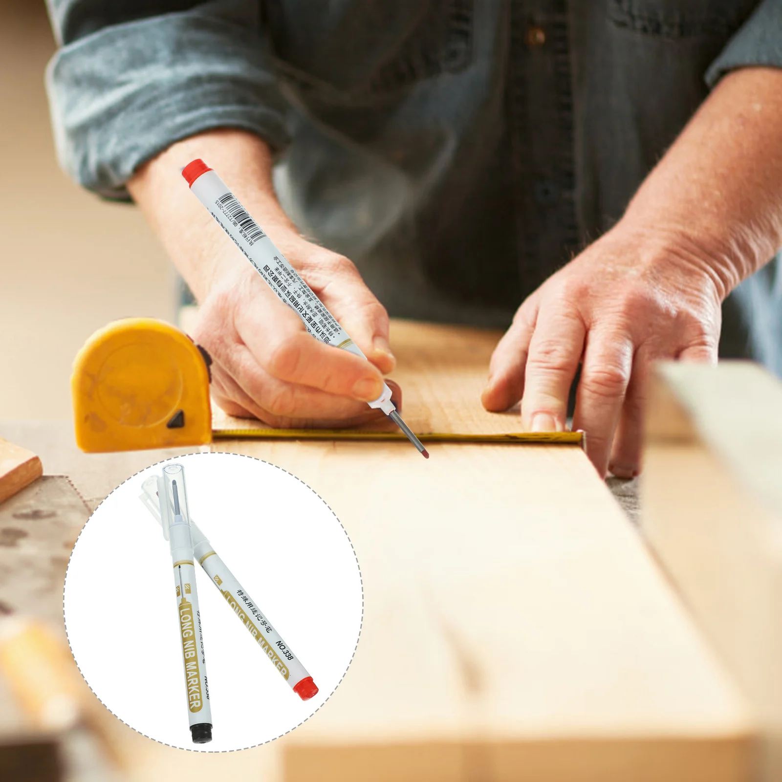 

8pcs Long Nib Marker Pen Deep Hole Marking Tool For Wood Metal Glass Construction Multi Surface Permanent Paint Pen For Hardware