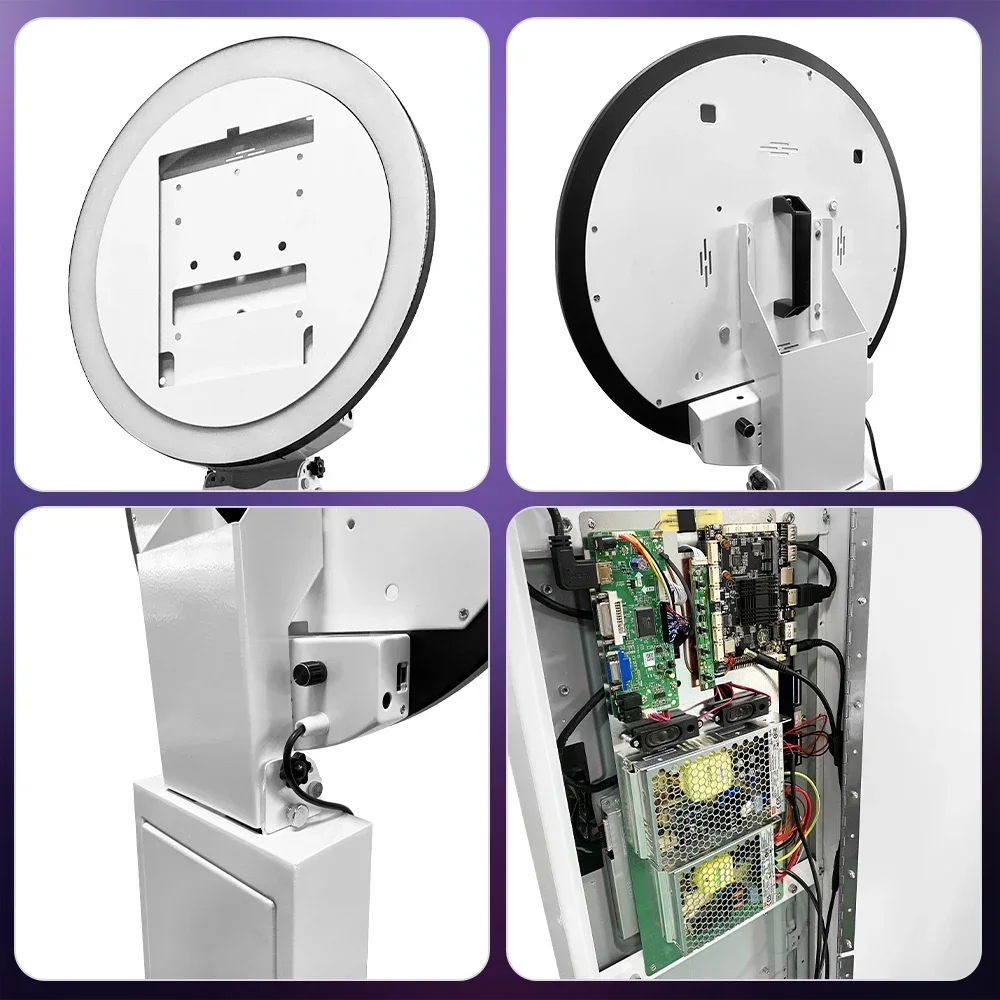 LED Ringlight وسائل التواصل الاجتماعي كشك المحمولة الطابق حامل كابينة تصوير كشك محطة ل 9.7/12.9 "باد الهواء Selfie باد كابينة تصوير