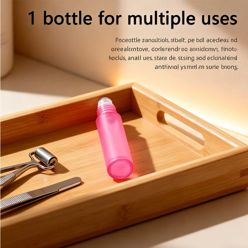 

50Pcs 5-10ml Frosted Glass Essential Oils Roller Bottles Portable Travel Roll-on Vials w/ Opener Funnel For Perfume Aromatherapy