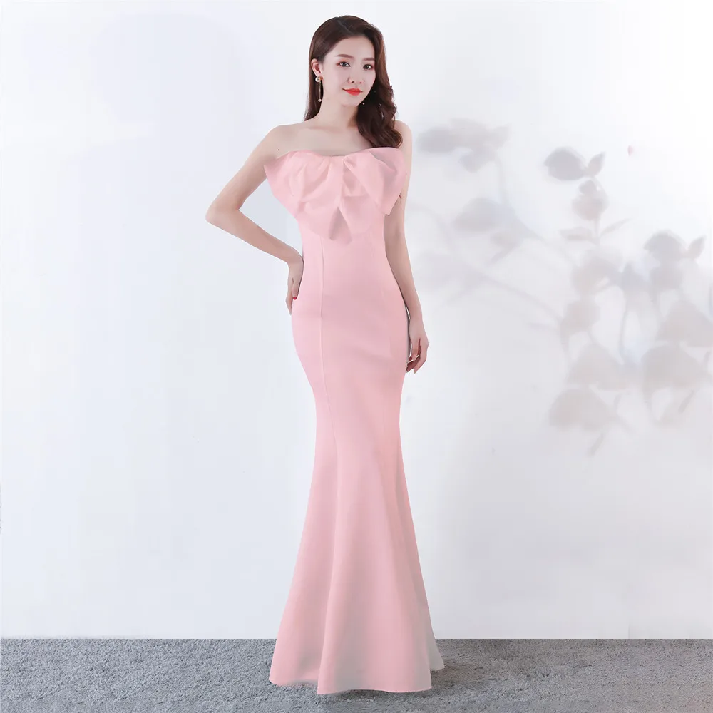 Evening Dresses Women's Tube Off Shoulder Elegant Strapless Backless Dress Memaid Bodycon Dress Prom Wedding