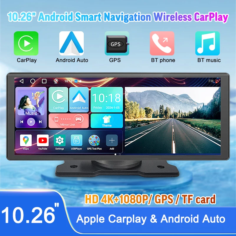 

2+32G 10.26 Inch Car Radio 1080P WIFI 4G Android HD Touch Screen GPS Navigation Carplay Android AUTO Bluetooth With HD Camera