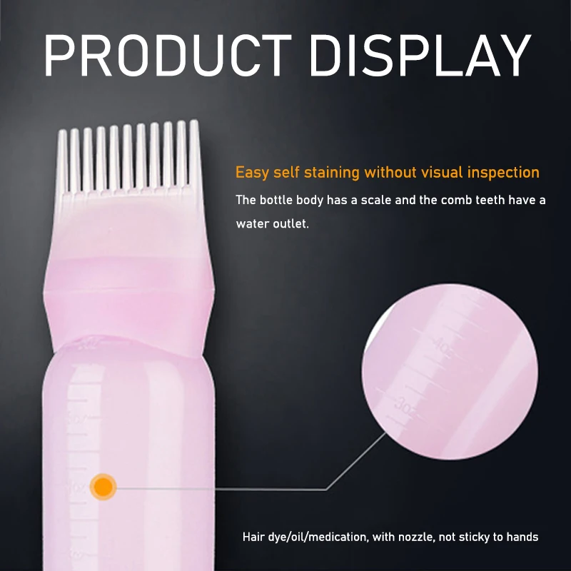 120ml Multicolor Plastic Hair Dye Refillable Bottle Applicator Comb Dispensing Salon Hair Coloring Hairdressing Styling Tools