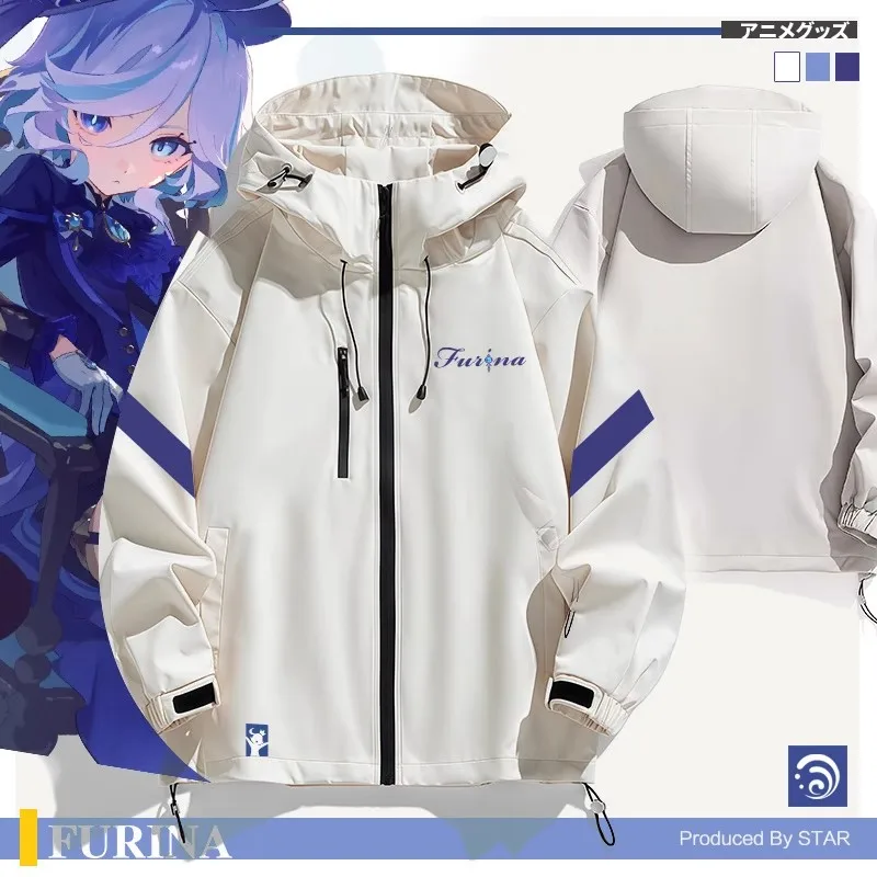Genshin Impact Kinichi Jaket Luar Ruangan Berkerudung Cosplay Kyryll Chudomirovich Flins Jaket Mantel Pria Wanita Musim Gugur Musim Dingin Atasan