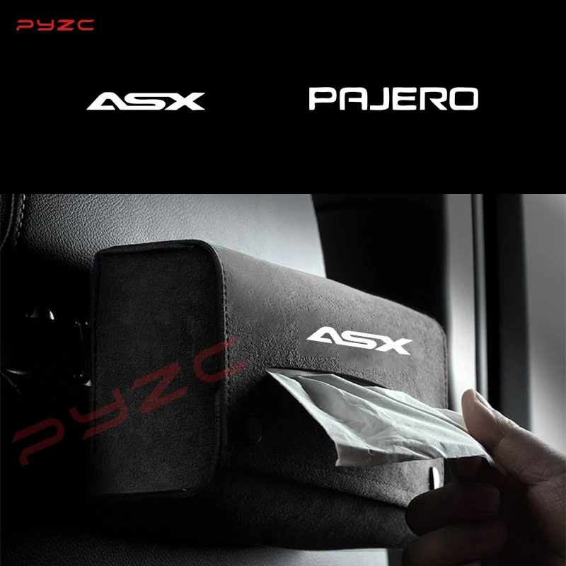 Замшевая Автомобильная салфетка, крышка, салфетка, бумажная коробка для хранения для Mitsubishi Pajero V97 V90 V80 1 2 3 4 5 ASX, автомобильные аксессуары для интерьера