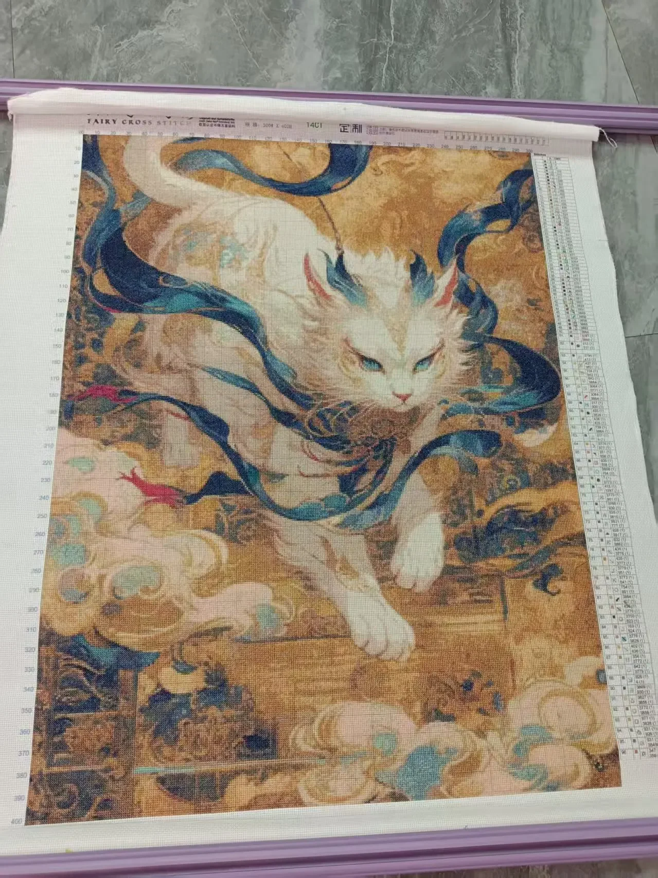 [ZZ5490-Shanhaijing Liangqu of Divine Beasts] Stamped Cross Stitch Kit 14CT 16CT Pre Printed Canvas Cotton Thread DIY Embroidery