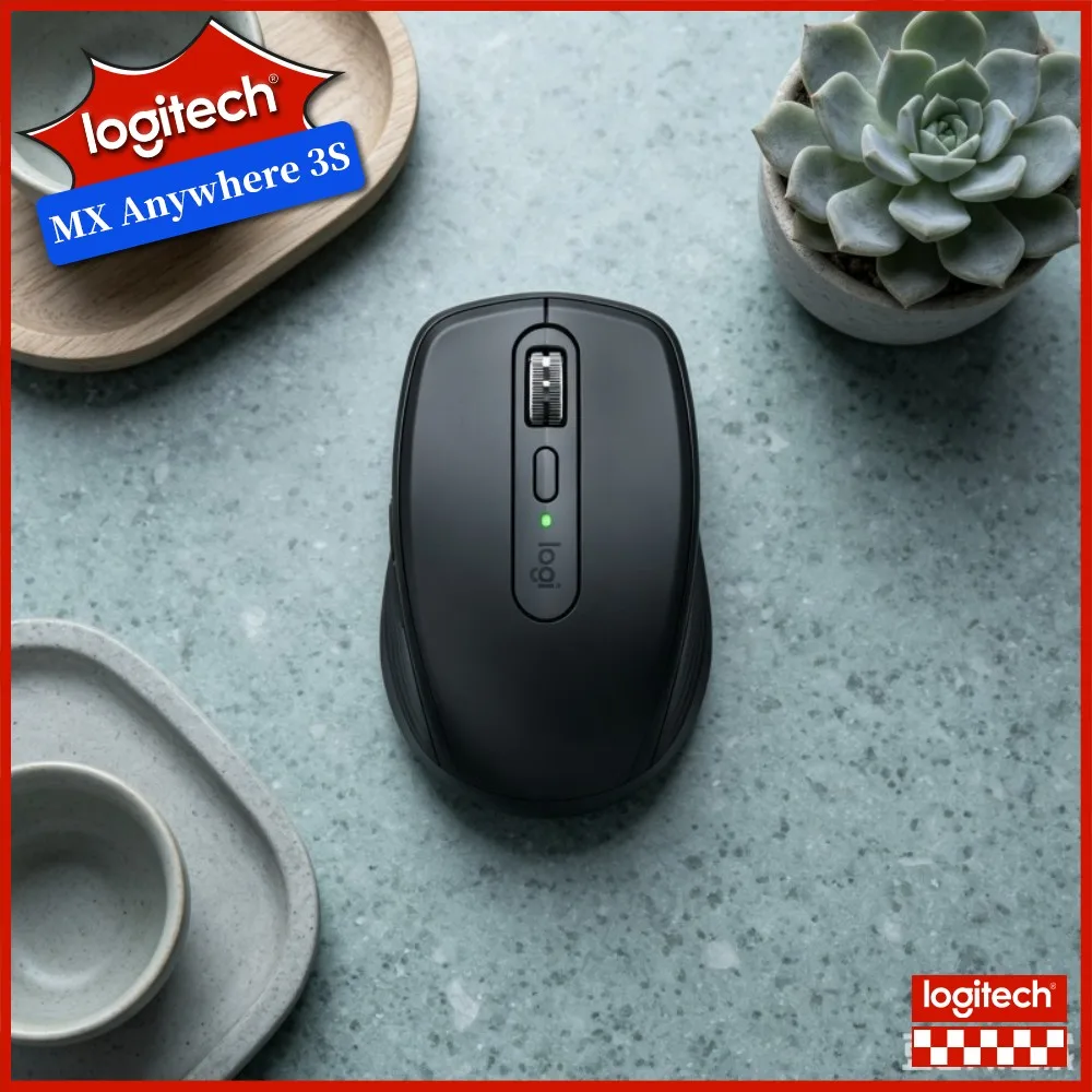 Precision Logitech MX Anywhere 3S - 8K DPI, Magspeed Hyper-Scroll, Quiet Clicks, Travel-Friendly Build, USB-C Quick Charge
