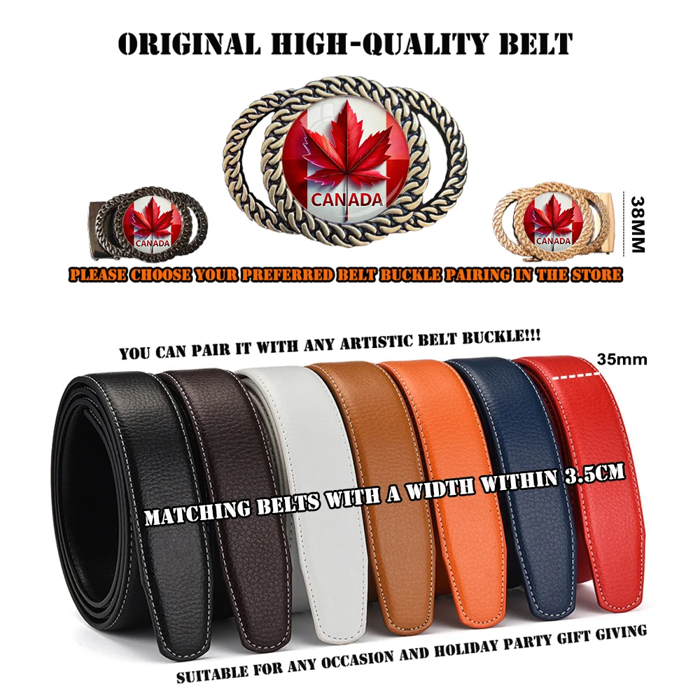 1-328 Canada Maple Leaf Automatic Ratchet Belt Buckle Fashion Personalized Waist Accessory Gift for Friends