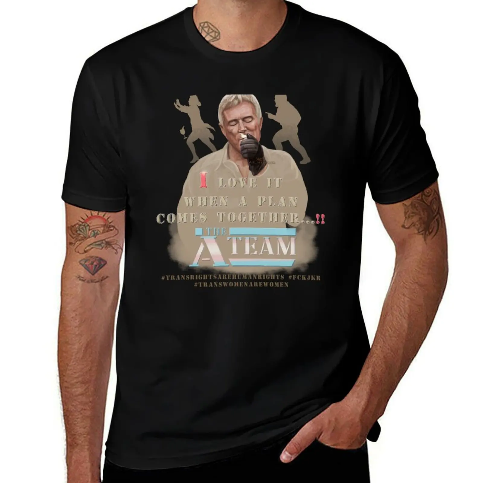 

Trans Ally, Trans rights are human rights! Malerei T-Shirt cheap stuff heavyweights men clothing