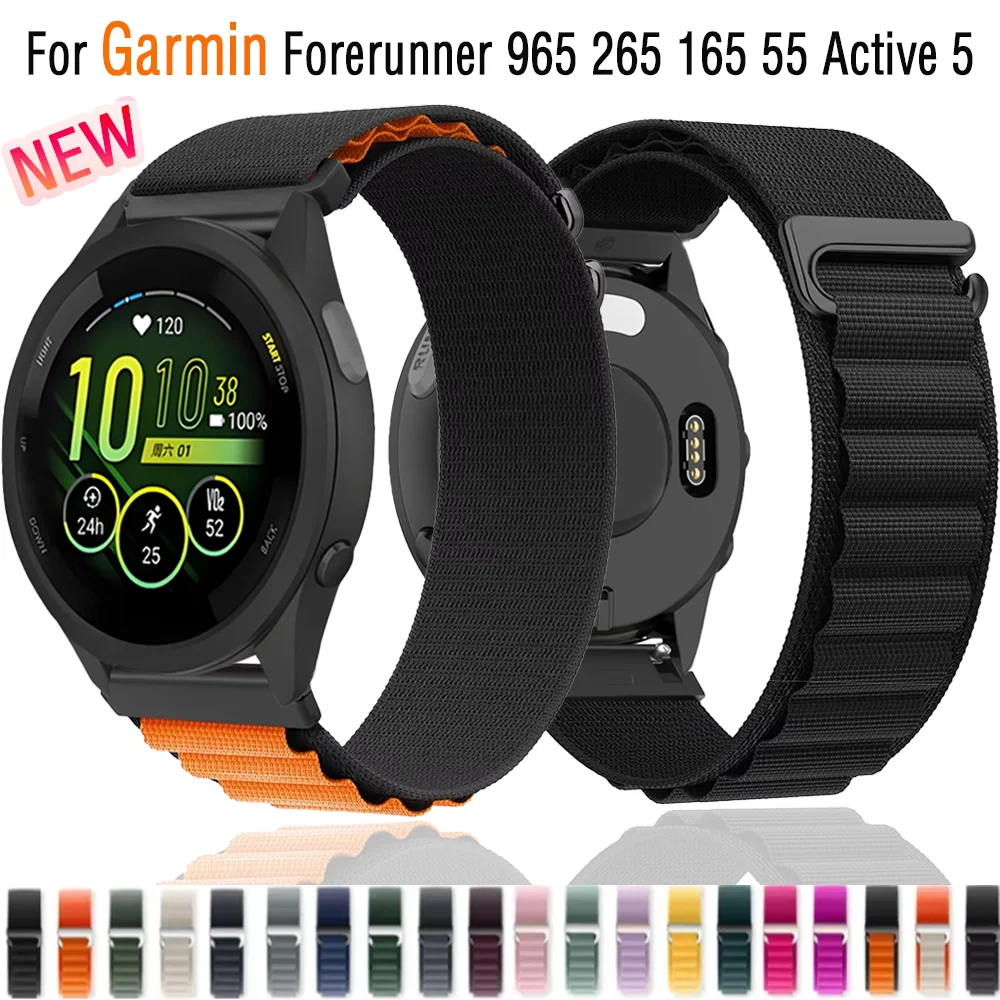 20mm 22mm Nylon Alpine Loop Strap for Garmin Forerunner 965 265 165 55 Active 5/Vivoactive 5/ Venu 3 Band for Garmin Move Trend