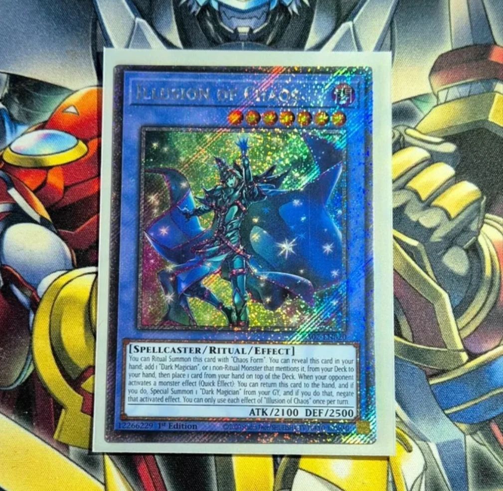 

Yugioh KONAMI TCG RA02-EN020 Illusion of Chaos Platinum Secret English 1st Edition Collection Mint Card