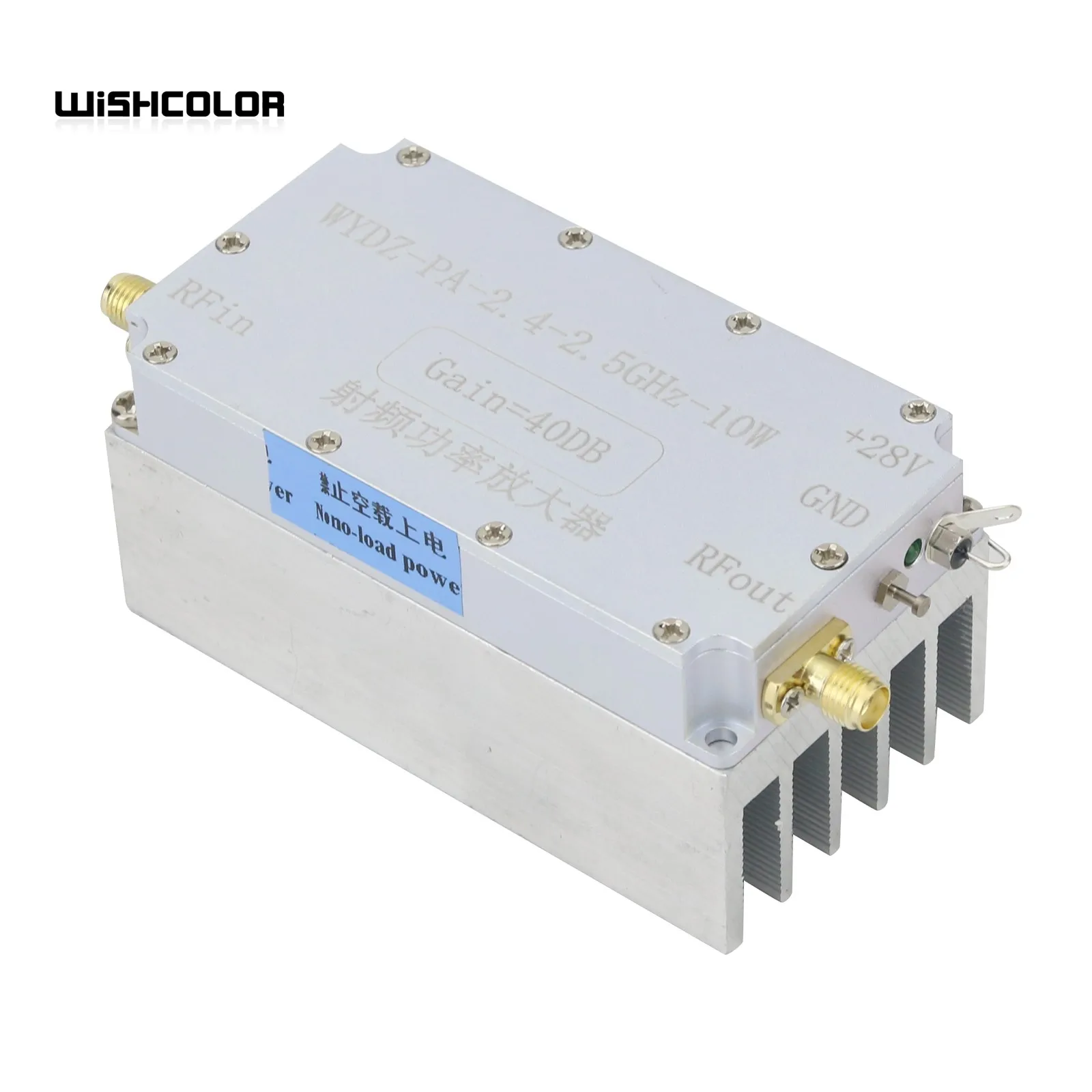 Wishcolor WYDZ-PA-2.4-2.5GHz-10W RF Power Amplifier RF Power Amp Designed with Heat Sink 40dB Gain 10W Output