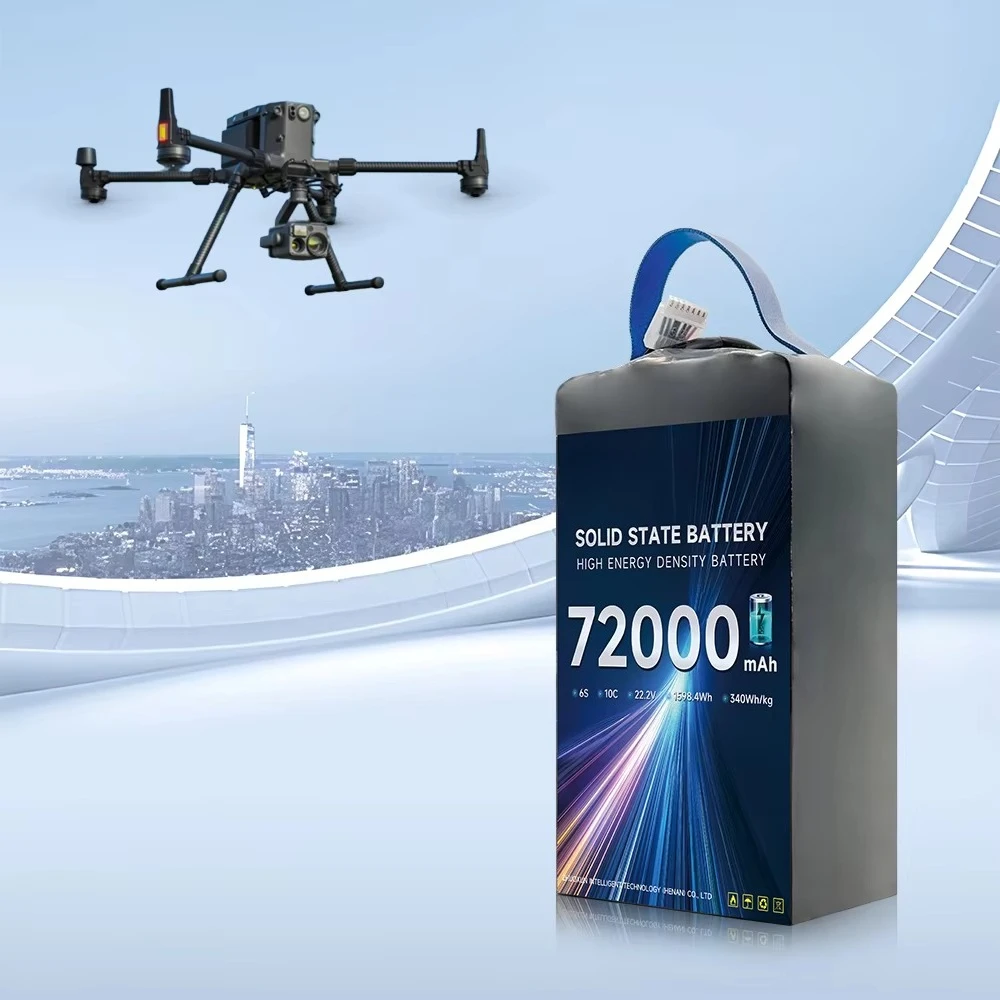 Customized 72000mah 22.2V 6S 10C 340wh/kg Semi Solid State Heavy Load  Drone Lipo Battery