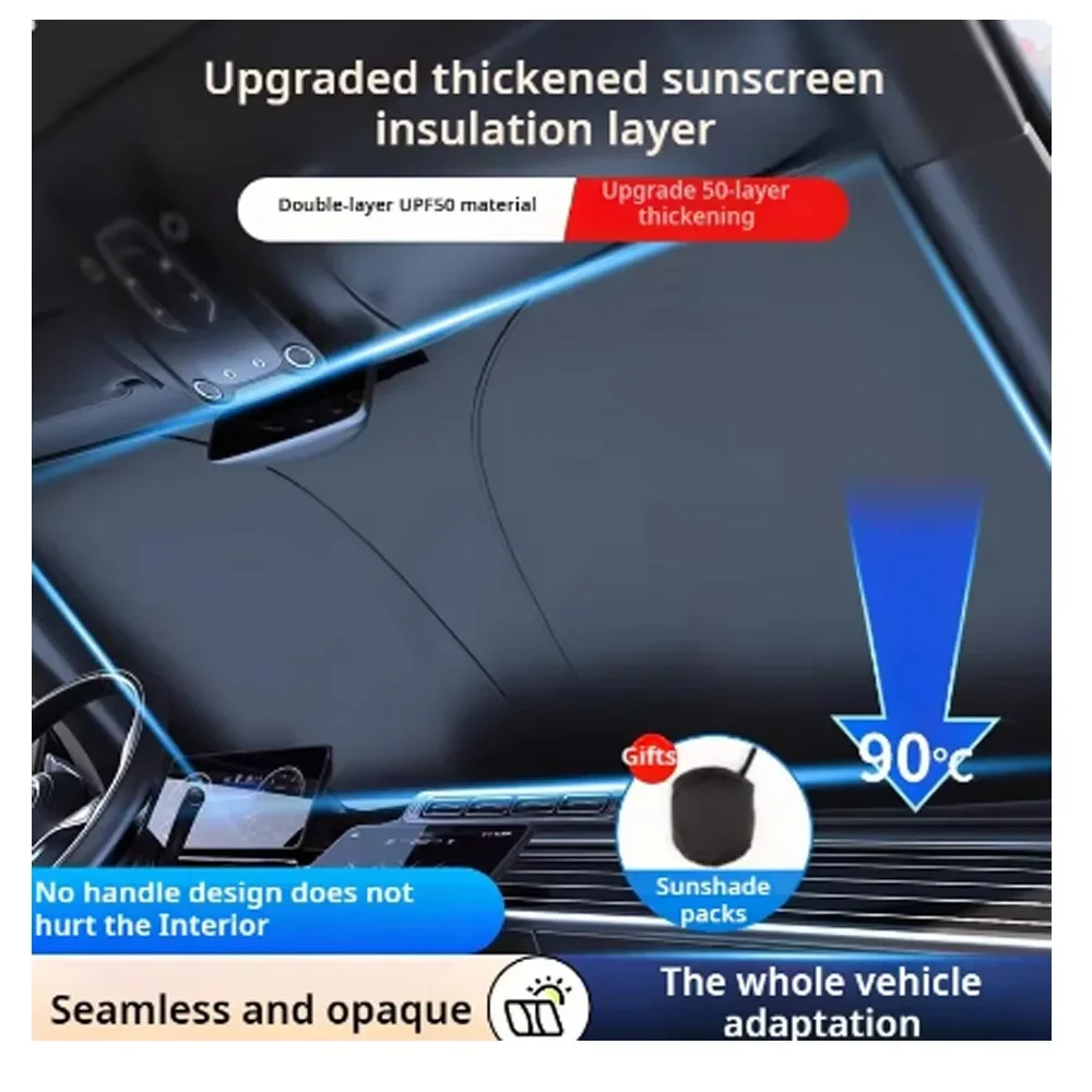 

Car Sunshade UV reflection Windshield Umbrella Front Sun Shade Parasol Foldable Summer Protection Car Seat Heat Insulation