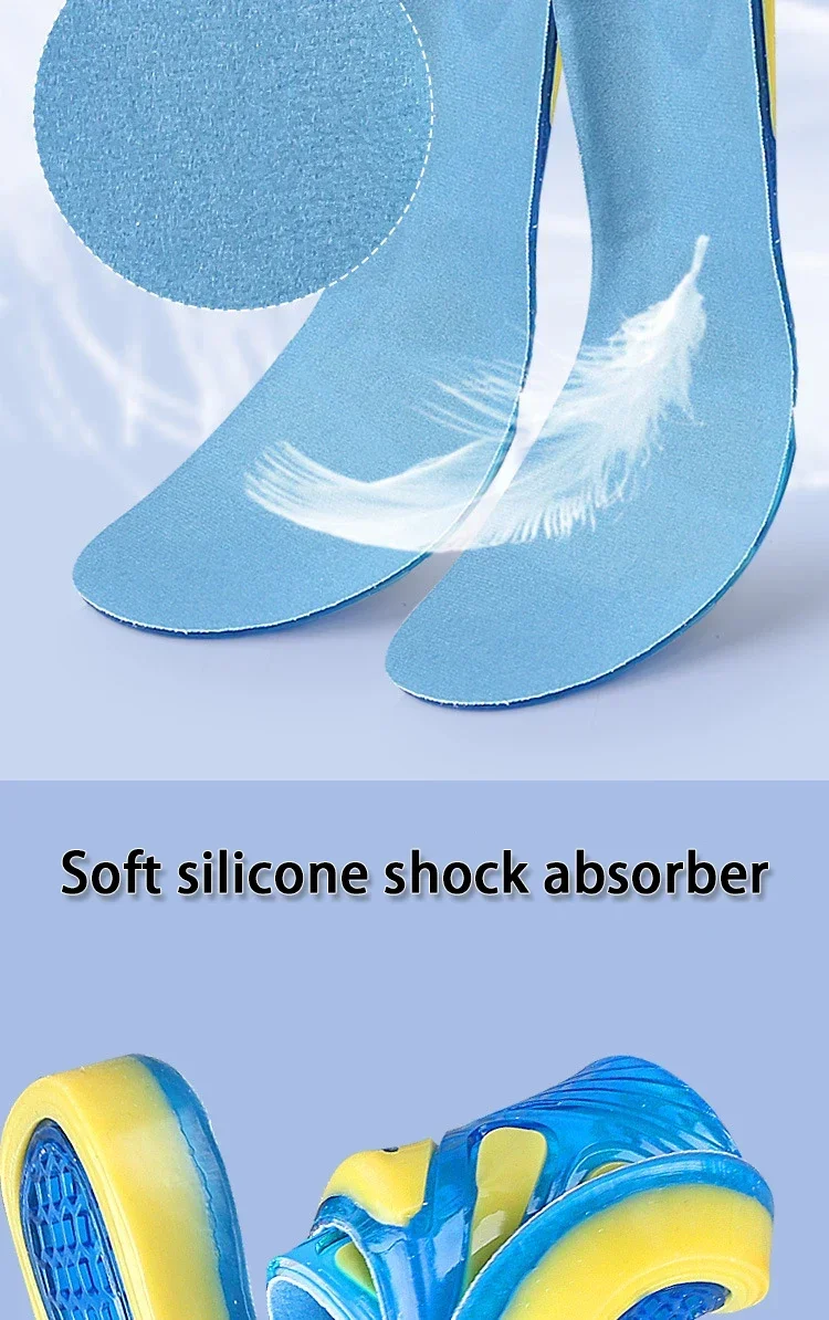 Weiche Silikon-Stoßdämpfungs-Einlegesohlen, zuschneidbare Sport-Kisseneinlagen, atmungsaktive, bequeme Einlegesohlen für Laufschuhe, 2/4 Stück erhältlich – Detail 4