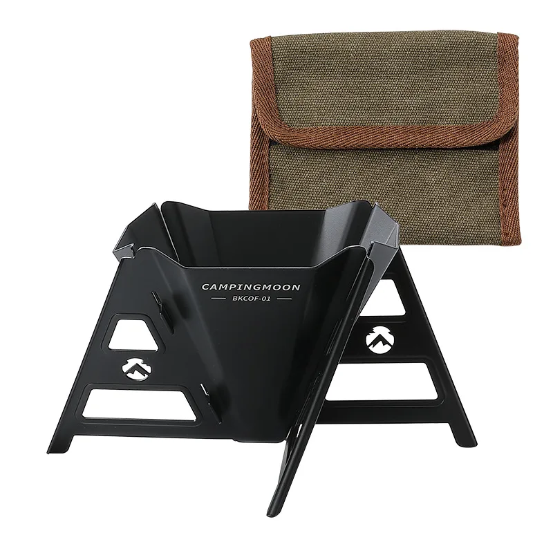 BKCOF-01 فلتر القهوة من الفولاذ المقاوم للصدأ المطلي بالتيتانيوم، حامل بالتنقيط قابل للطي ومحمول للتخييم في الهواء الطلق، قمع القهوة