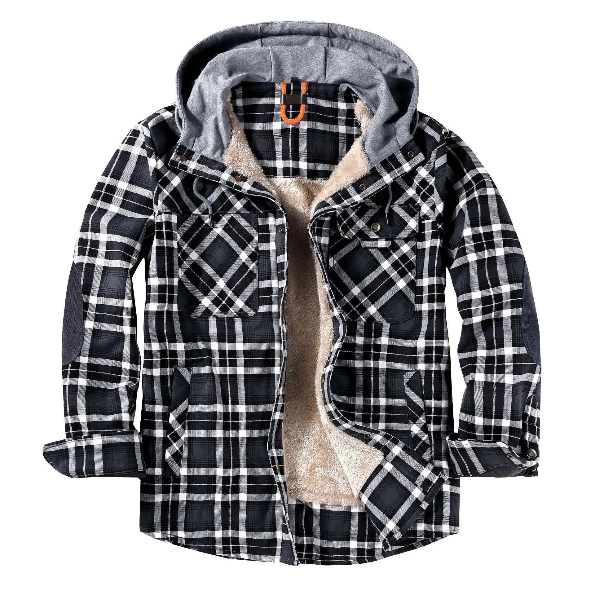 Flannel Shirt Lined - Мужская фланелевая рубашка-куртка в клетку на