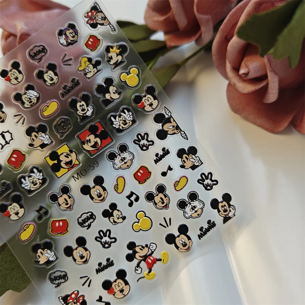 

1 sheet Mickey Disney Cartoon New 5D Relief Nail Art Stickers Nail Decals for Manicure fashion Design DIY Happy Accessories