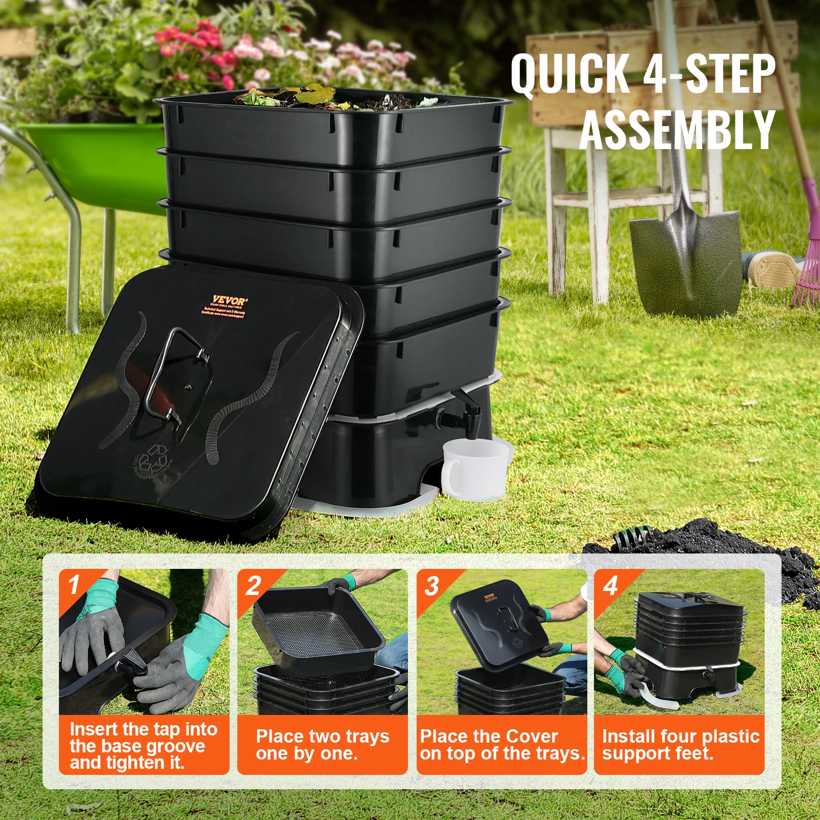 Composteira de minhocas de 5 b - Composting Kit Indoor avaliação e preço