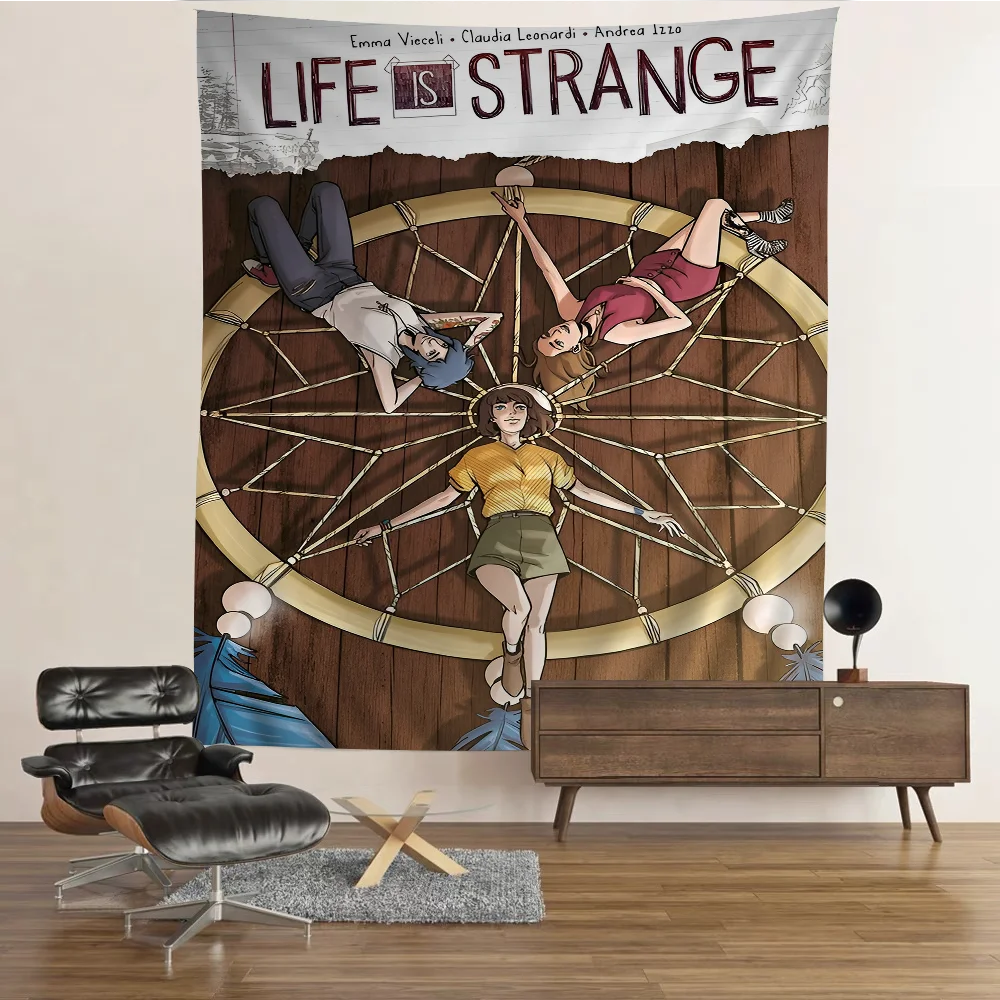 Life Is S-Strange 2 B-Before The Storm Video Game Colorful Tapestry Wall Hanging Hippie Flower Wall Carpets Dorm Decor Wall Art