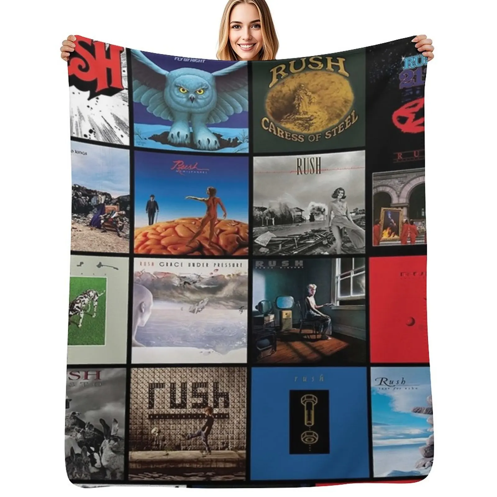 All Album Posters RushBand Completed || 007 Throw Blanket Single Designers Softest Beautifuls Flannels Blankets