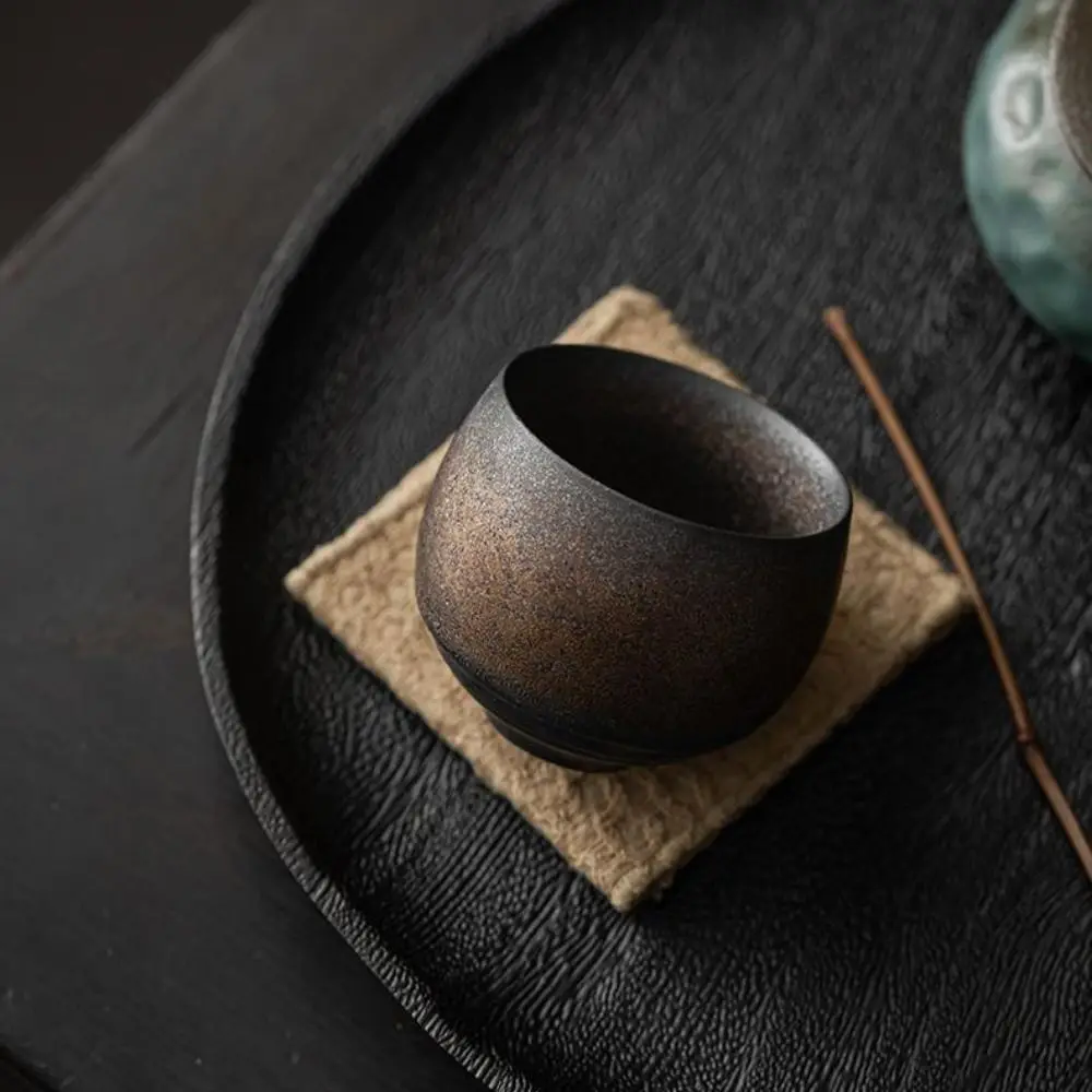 Kung Fu Tea Set Japanese Stoneware Tea Cup 80ml Retro Master Cup Ancient Style Handmade Coffee Mug Afternoon Tea