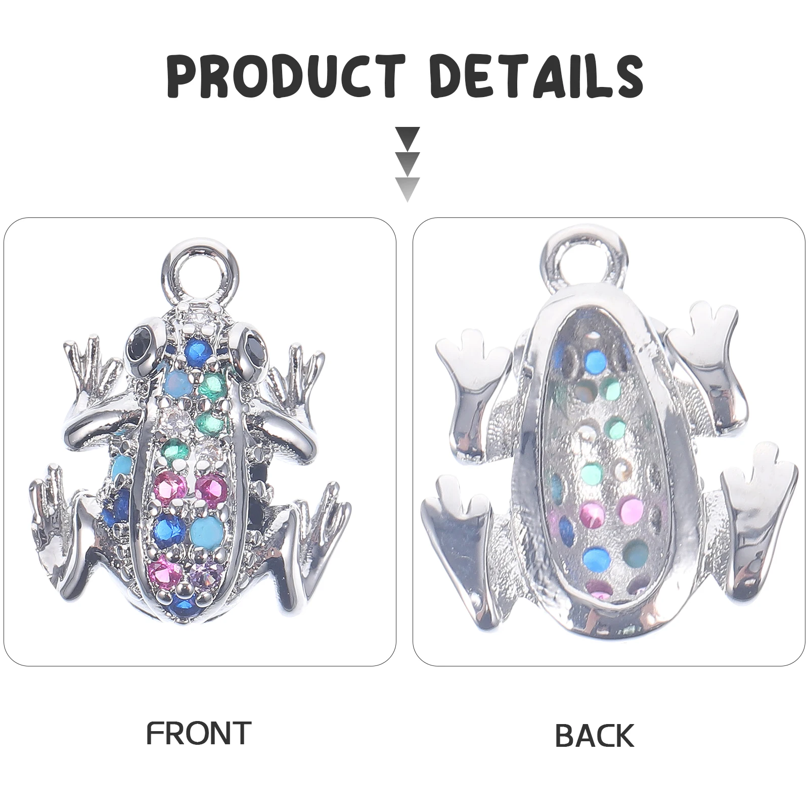 

4 Pcs Frog Enamel Charms Fancy Color Diamond Pendant Jewelry Ornament Cute Stuff Miss