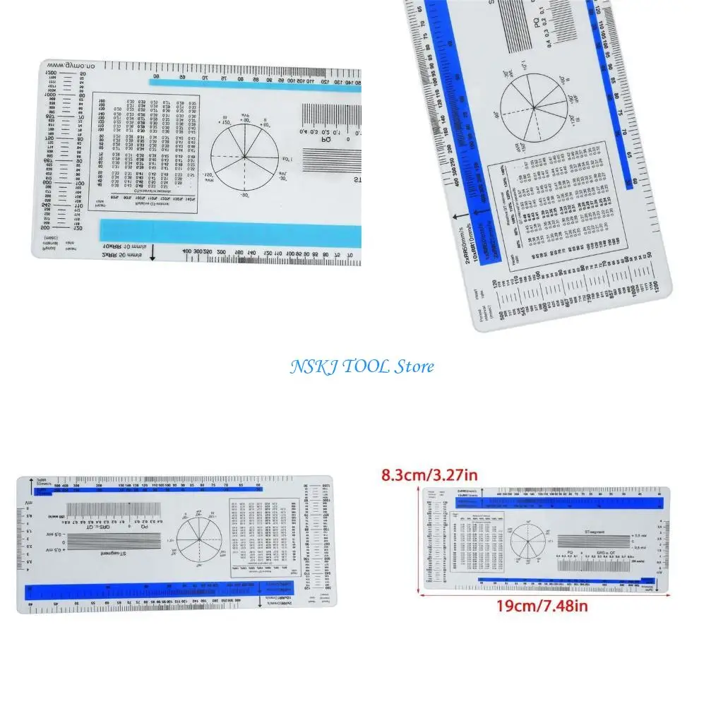 L8RC Doctor Ruler for Beginner Measuring Electrocardiographs Electrocardiogram