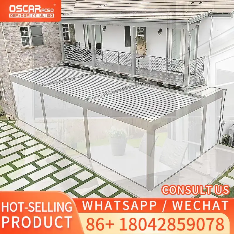 

Motorized Outdoor Curtains Waterproof Zip Track Roller Blinds for Patio Balcony Garden Rolling Blind