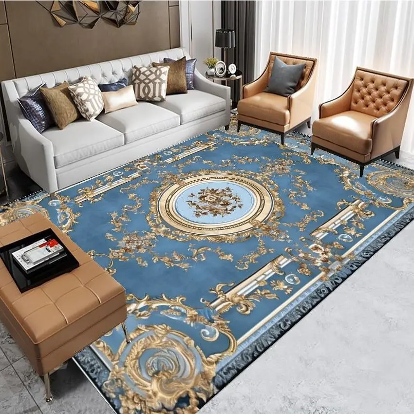 Nordic Light Luxury Carpet for Living Room Gorgeous Non-slip Bedroom Lounge Rug Washable Easy Cleaning Room Decoration Home Mats