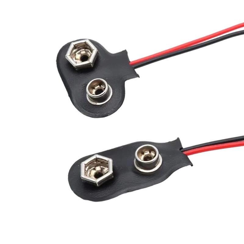 1/5/10pcs T Type I Type 9V Battery Clips 2 Wired Cable Connection Connector Buckle 9 Volt Battery Clip Connector Battery Holder